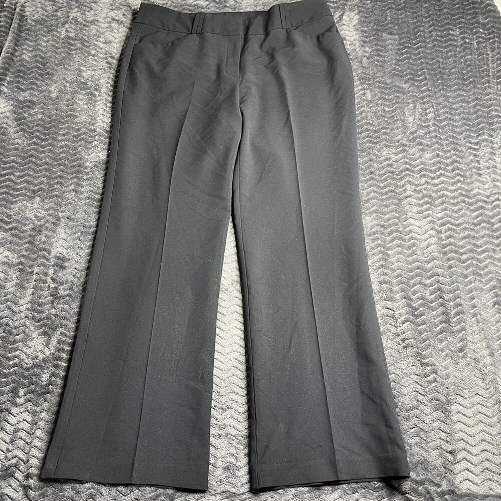 Alfani 10S Mid Waist Straight Suiting Chino Black Trouser Pants Women